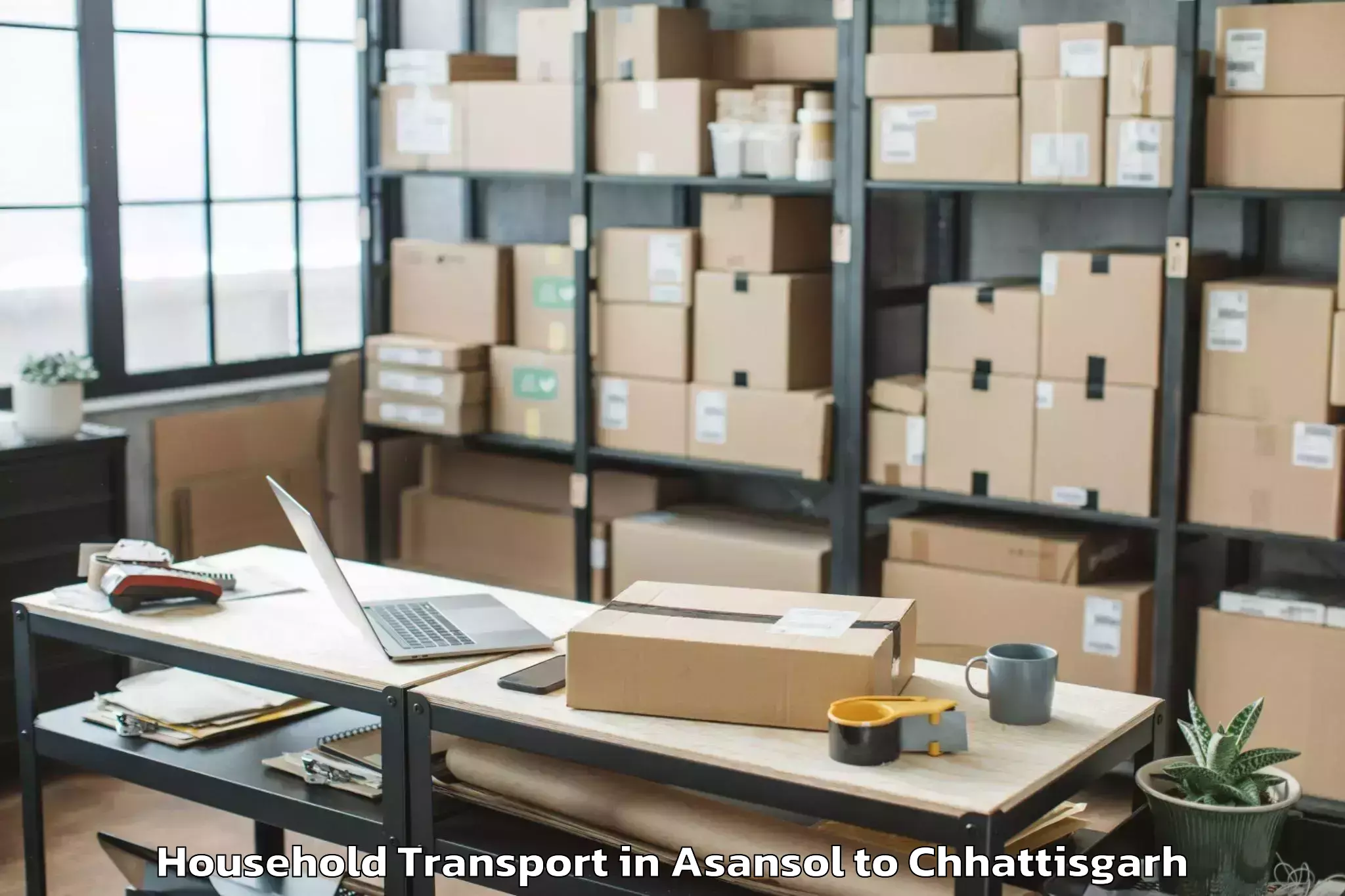 Book Asansol to Pithora Household Transport